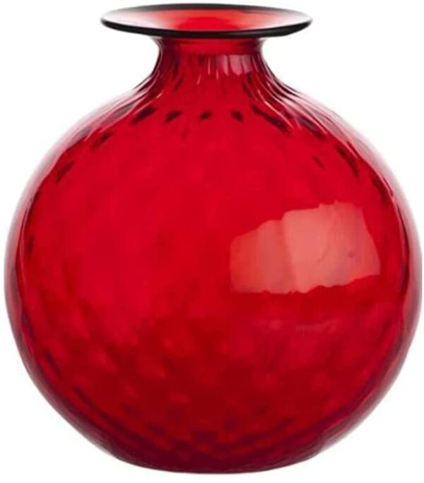 Venini Monofiori Balloton Vaso grande XL rosso filo verde mela